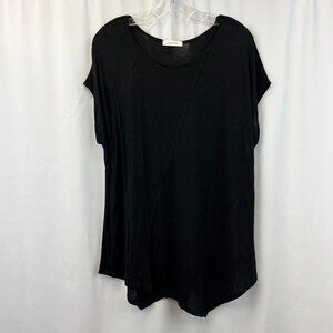 Cherish Womens Black Short Sleeve Round Neck Pullover T-Shirt Size Small